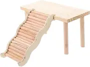 Hamster Wooden Platform with Ladder Multi Purpose Scenic Hideout for Small Animals for Climbing and Resting Hamster Cages Enhances Environment for Rats and Guinea Pigs