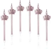 6pcs Birthday Candle, Cake Candles Crown Shape Birthday Cake Sparklers Decoratio