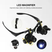 Head Mounted Magnifying Glass LED Magnifier Work Glasses Head-mounted Light