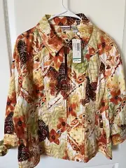 Chicos New With Tags Floranimal Mix Finnea Jacket Tangier 3 L XL Has Pockets