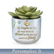 Personalised Faux Succulent Planter For Daughter-In-Law