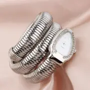 Luxury Women's Watches Snake Shape Bracelet Wrist Watch For Women Steel Unique Gold Quartz Ladies Watch Clock Relogio Feminino Silver