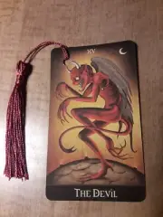 The Devil- Deviant Tarot Bookmark Oracle Card Art Deck Gift, Purified & Charged