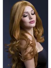 Rhianne Womens Curly Auburn Fashion Wig