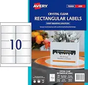Avery Crystal Clear Rectangle Labels for Laser Printers, 96 x 50.8 mm, 100 Labels (980033 / L7137)
