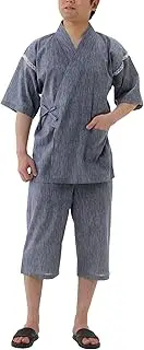 [Little Island] リトルアイランド Japan Cool Jinbei Yukata Men's Half-Sleeved Japan Cotton top and Bottom