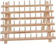 Wooden Thread Rack, 60 Spools Foldable Beech Wood Wooden Thread Holder Easy t...