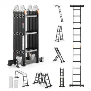 Multi-Use 7in1 Folding Ladder 3 Steps 12ft Scaffolding Plank Portable Tool