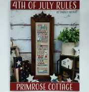 4th Of July Rules Patriotic Cross Stitch Chart Pattern Primrose Cottage PRM130