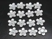 1000 Pure White Acrylic Pearl Daisy Flower Beads 11mm FlatBacks Scrapbook Craft