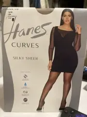 Hanes Curves Silky Sheer Control Top Legwear-HSP002 Nude Sheer Plus Size 3X-4X