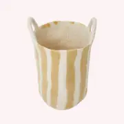 Large Striped Toy Basket - Yellow