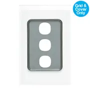 Clipsal Saturn 30 Series 3 Gang Grid & Plate Pure White