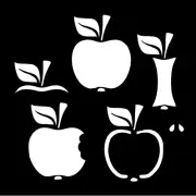 MULTI APPLE Large Stencil Template Airbrush Paint 2 1/2" x 3 1/4" each