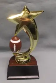 Football spinning ball star theme topper trophy award weighted base