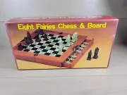 Eight Fairies CHESS SET Asian Oriental Wooden Board Hand Carved Soapstone Pieces