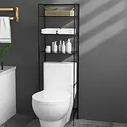 Bathroom Shelves Over Toilet Cabinet with Easy Assembly Freestanding Organizer for Small Spaces Space Saver Storage Solution