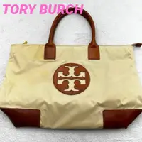 在飛比找蝦皮購物優惠-TORY BURCH 托特包 ELLA 琺瑯 尼龍 米色 m