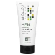 Andalou Naturals Men Refreshing Face Wash with CannaCell, 6 Ounces