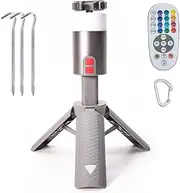 ALSTON Portable Telescopic Camping Lantern USB Rechargeable 6000mAh 5 Brightness Levels and Dynamic RGB with Remote Control and Hooks for Emergency Hiking Light