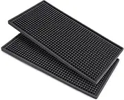 Facmogu 2PCS 12" x 6" Rubber Bar Mats, PVC Bar Service Mats for Cocktail Bartender, Spill Cup Pads Glass Whiskey Coffee Wine Tea Beer Coaster Placemats