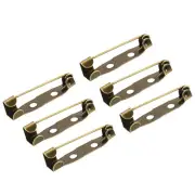 50Pcs Safety Bar Pins 25mm Brooch Clasp Pin Backs for ID Badges, Bronze Tone