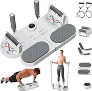 IntelliSpace Multifunctional Push Up Board Foldable Fitness Exercise Device for Gym Body with Tension Rope and Intelligent Counting System
