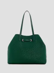 GUESS Women's Green Vikky 2 in 1 Large Tote Bag