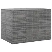 Garden Storage Box Grey PE Rattan Indoor Outdoor Cushion Blanket Pillow Chest