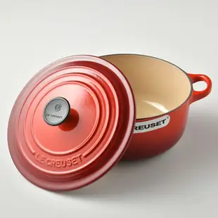 Le Creuset 琺瑯鑄鐵圓鍋 琺瑯鍋 鑄鐵鍋 湯鍋 燉鍋 炒鍋 18cm 1.8L 櫻桃紅 法國製