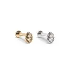 14K REAL Solid Gold Diamond Teardrop Granule Stud Helix Tragus Cartilage Earring
