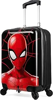 [Marvel] Spiderman Carry On Suitcase for Kids - Cabin Bag With Wheels and Handle, Luggage Bag for Boys, Small Travel Bag, Black/Red, One Size