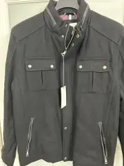 Cole Haan Men's Black XXL Wool Blend Coat