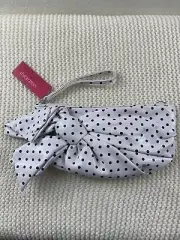 Polkadot Black White Marshmallow Purse. 12 x 7 inches Clutch xhilaration NWT