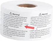 1Roll Candle Warning Labels Safety Decals for Candle Jars Wax Melts Smooth Surface Adhesive Stickers for Essential for Candle Making Selling