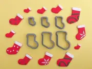 Christmas Sock Polymer Clay Cutters | Maxi Mini Set theme Xmas Tree Cookies