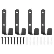 4Pcs Coat Hooks, 15x82mm Stylish and Sturdy Modern Metal Wall Hooks, Black