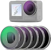 NEEWER Filter Set Compatible with DJI Osmo Action 5 PRO/Action 4 (6 Pack), ND8+ND16+ND32+ND64+ND1000+CPL Multicoated HD Optical Glass Slim Frame ND Polarizing Action Camera Filter Kit