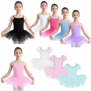 Girl Kid Ballet Dance Dress Gymnastics Leotard Tutu Skirt Swan Dancewear Costume