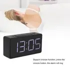 (Black)Simple Electronic Clock LED Bedside Alarm Clock With Snooze New