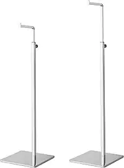 YIFU DISPLAY Tabletop Chrome Purse Display Stand - 2 Pack Polished Silver Counter Adjustable Height Handbag Display Stand- Single Hanging Hook Bag Display