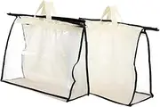 [DEARMAMY] 2pcs Bag Protection Bag Purse Organizer Dust Organiser for Storage Large Handbag Cover Bags Transparent Bag Bags Hanging Cover Black Non-woven Fabric