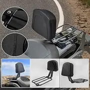 TAZGANTAX Motorcycle Driver Back Rest Rear Luggage Rack Compatible with K-awasaki Vulcan S VN EN 650 VN650 EN650 2015 2016 2017 2018 2019 2020 2021 2022 2023 Rider Leather Back Cushion Pad Sissy Bar