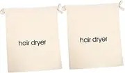 Travel-friendly Hair Dryer Holder 2pcs Canvas Drawstring Bags for Hair Dryer Storage for Home Hotel