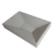 Solid Limestone Geometric Basin - Matte Stone Finish - Above Counter Top - 600 x 380mm