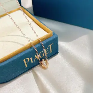 伯爵 PIAGET 節日款 粉白鑽轉動項鍊純銀項鏈