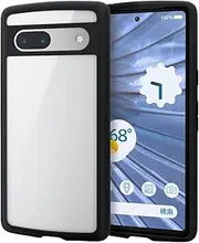 Elecom PM-P231TSLFCBK Case for Google Pixel 7a, Transparent, Impact Resistant, Thin, Lightweight, Tough Slim LITE Frame Color, Clear Back, Strap Hole, Impact Resistant, Thin and Lightweight, Black