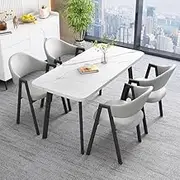 DRQXCN Kitchen Table and Chairs Set 120 x 60 cm (47.2 x 23.6 Inches) with 4 Dining Chairs, Kitchen Table and Chairs Set of 4, Can Be Used in the Kitchen