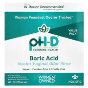 pH-D Feminine Health, Boric Acid, Instant Vaginal Odor Rinse, 2 Bottles & 2 Nozzles , 6 fl oz (177.44 ml)