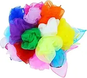 SHERCHPRY 12 Pcs 60 Musical Performance Scarf Music Dancing Scarves Tricks Performance Scarves Kids Scarves Juggling Scarves Kids Tricks Silk Scarf Toys for Kids Dance Multicolor Preschool